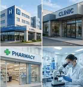 Hospitals, clinics, pharmacies and healthcare facilities