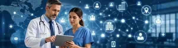 Healthcare professionals using medical business contact data